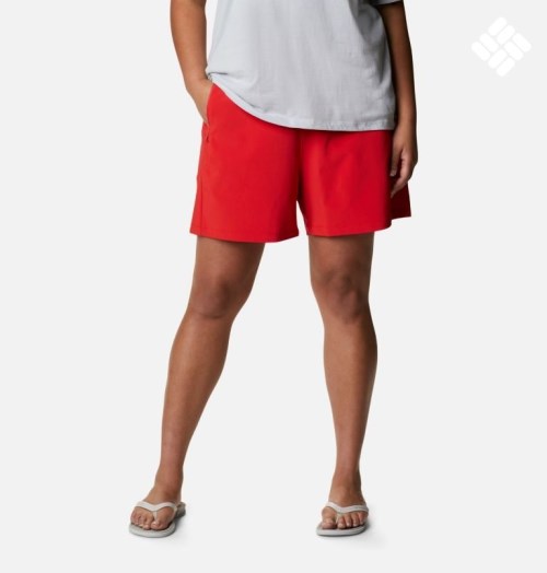 Columbia PFG Tidal II Shorts Dame Rød | Plus Size 87362R